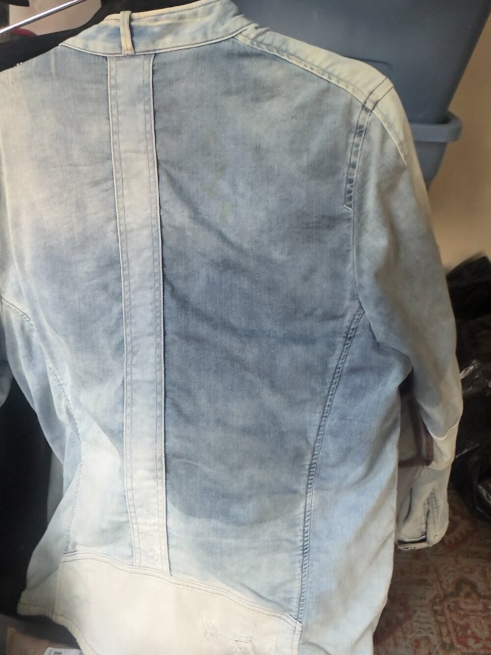 Diesel Two-Tone Distressed Denim Jacket - Picture 15 of 15